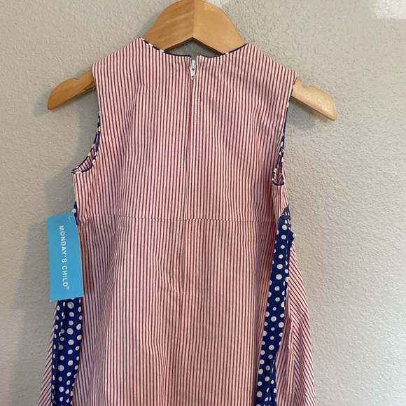 Monday’s Child Red Stripe Seersucker Circle dress - Picture 3 of 6